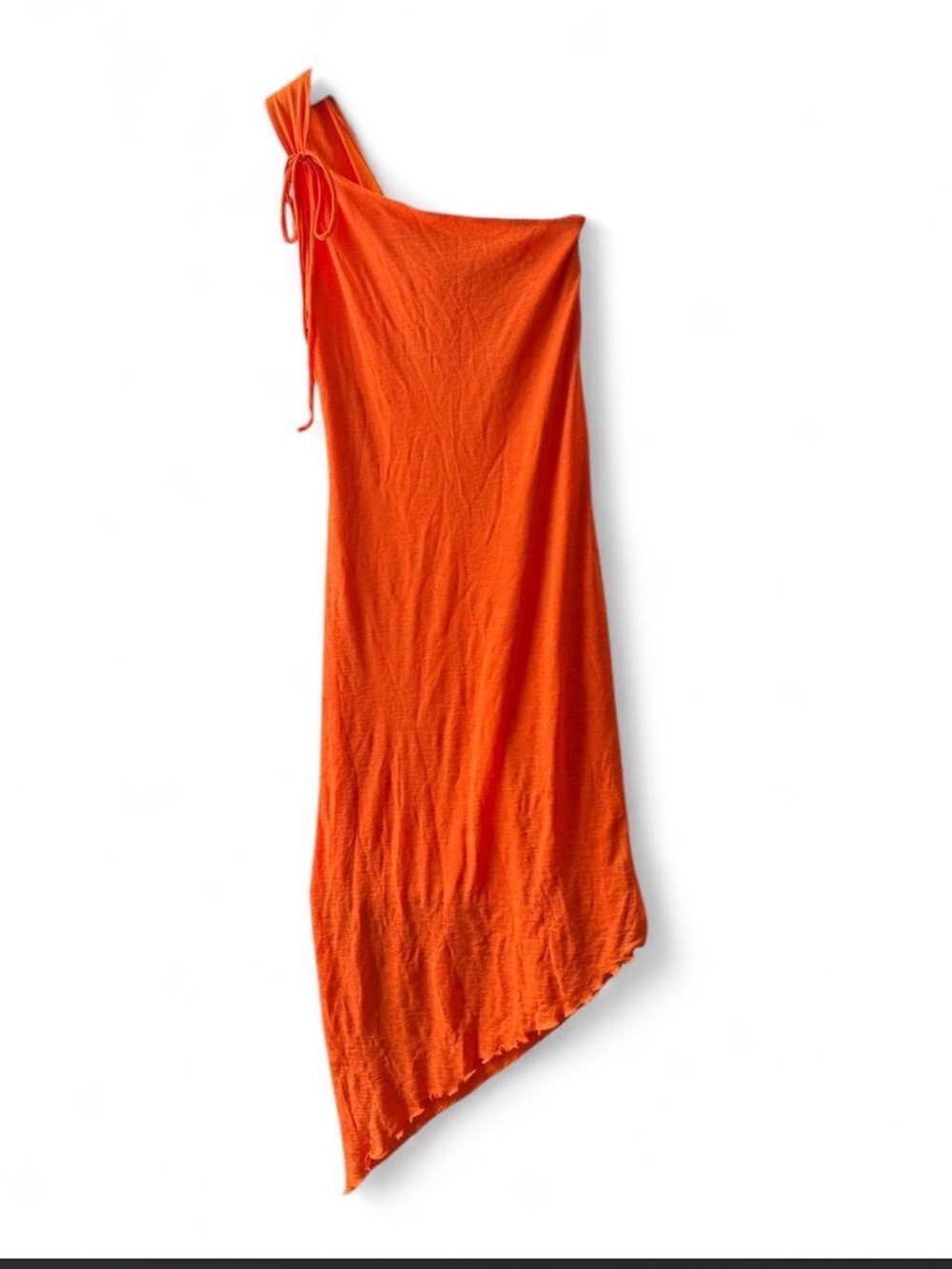 Frederick's of Hollywood Bright Orange One-Shoulder Asymmetric Dress